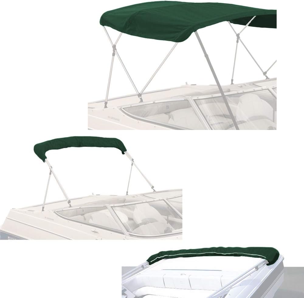 Beige 3 Bow 72 L 54-60 W Canvas Bimini Top Boat Cover G690