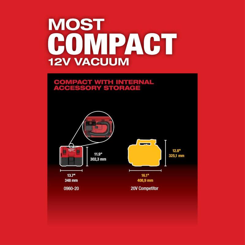 12-Volt Cordless 1.6 Gal. Wet/Dry Vacuum with 3/8 in. Drill Kit S687