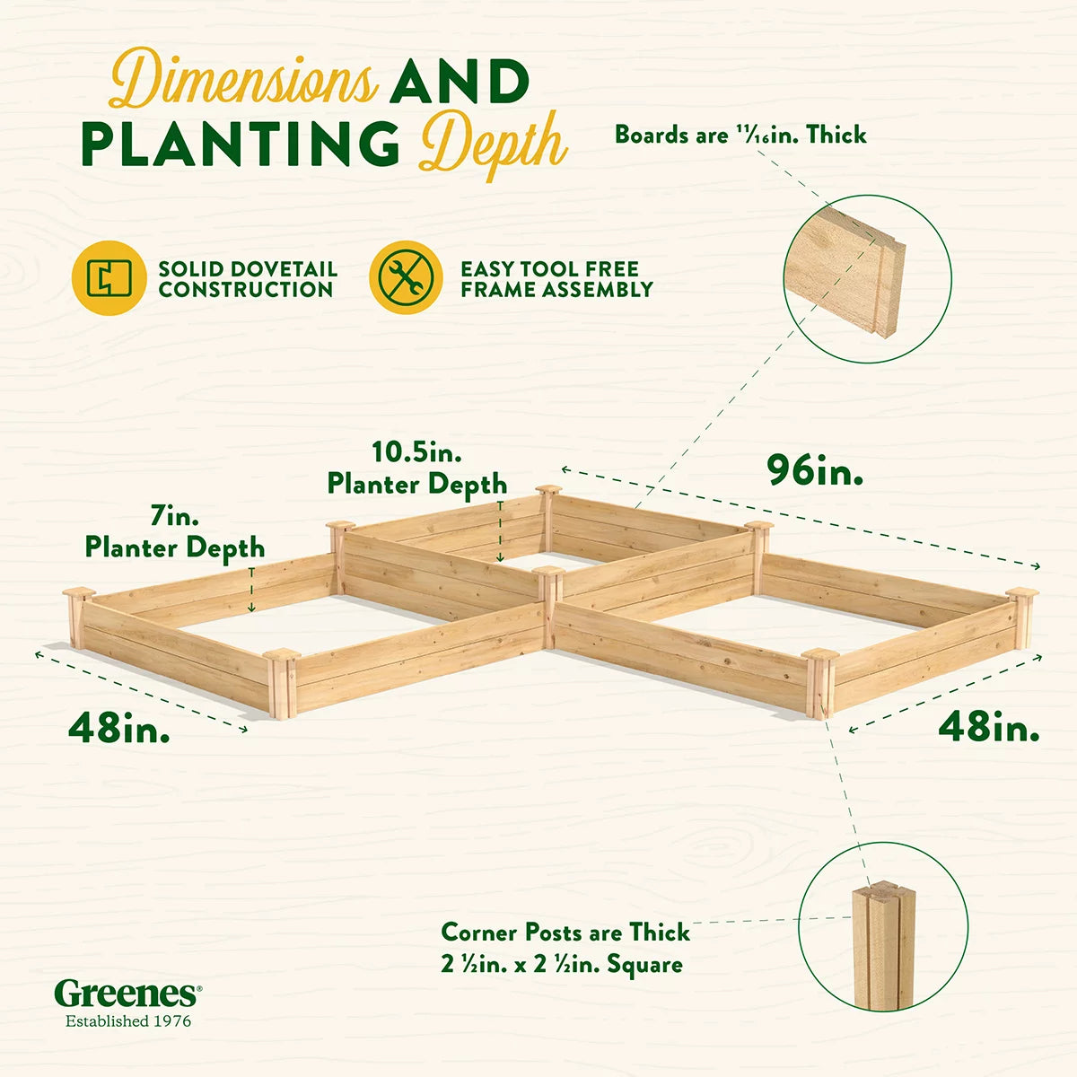 Cedar Raised Garden Bed D3746