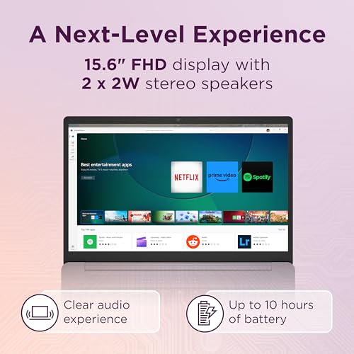 15.6" FHD Chromebook with Intel Celeron N4500, 8GB RAM, 64GB eMMC, Abyss Blue R650907