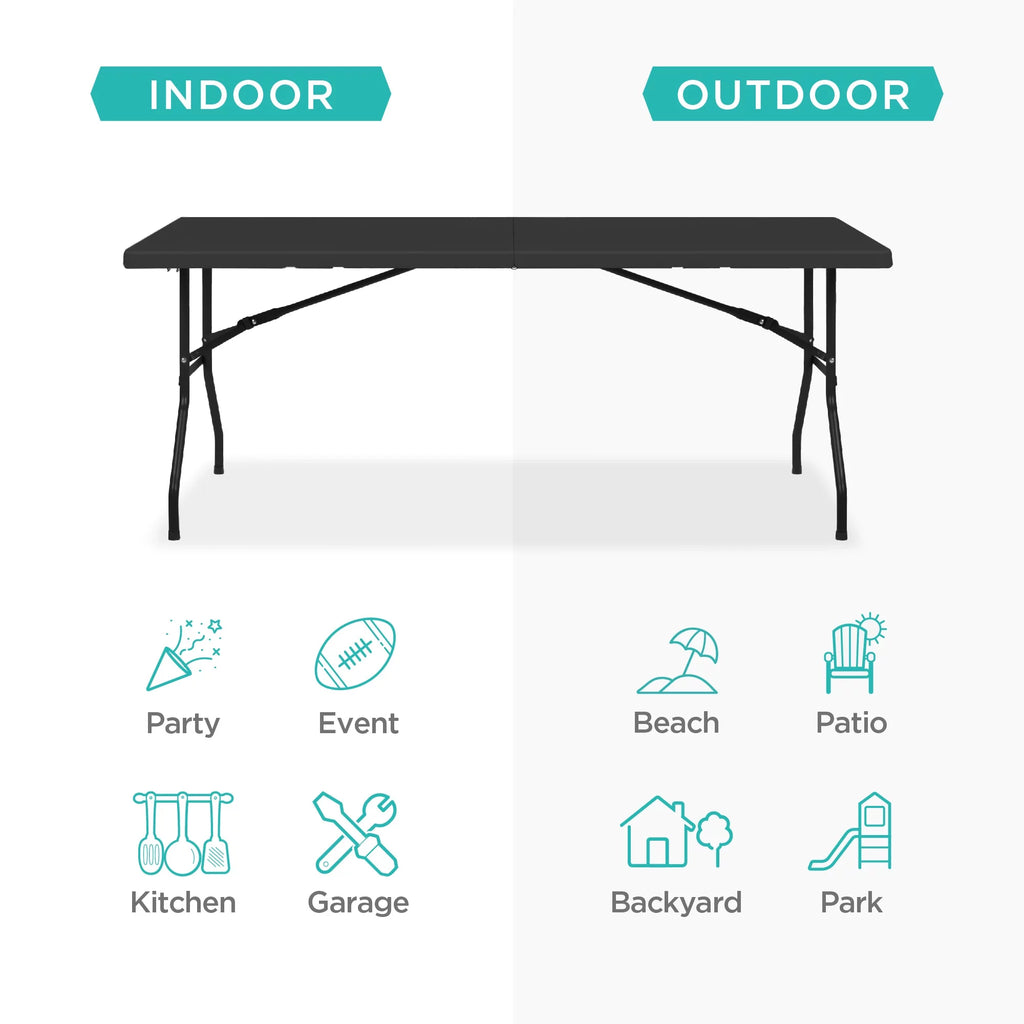 6ft White Plastic Folding Table N8374