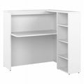 White Engineered Wood Reception Desk with Shelves V34435