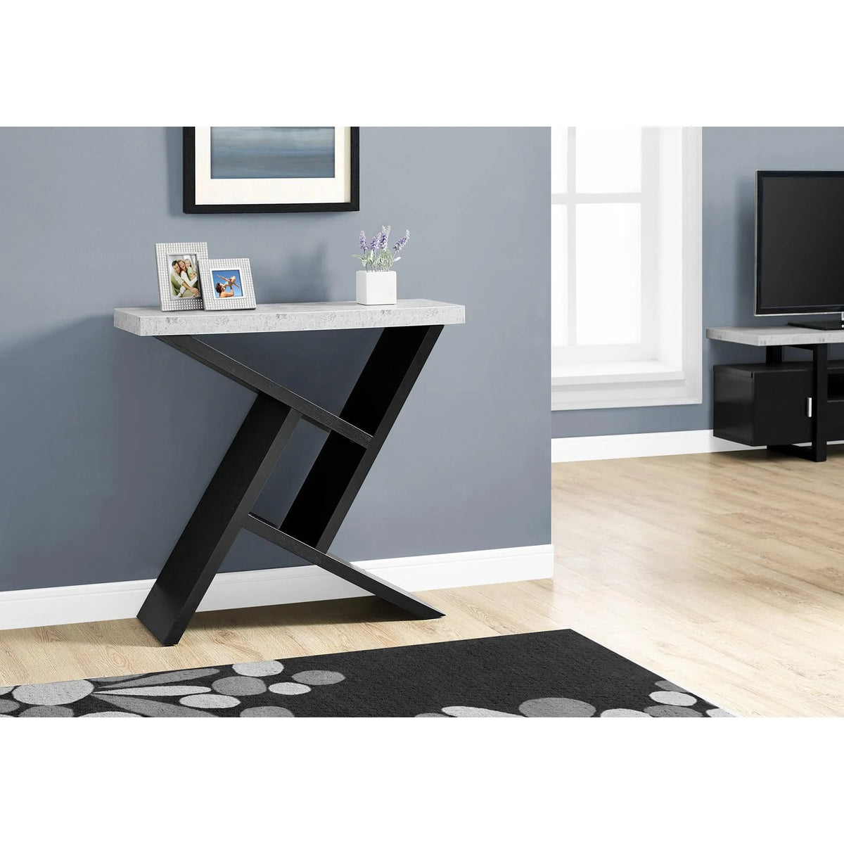 Grey And Black Laminate Accent Table D130972