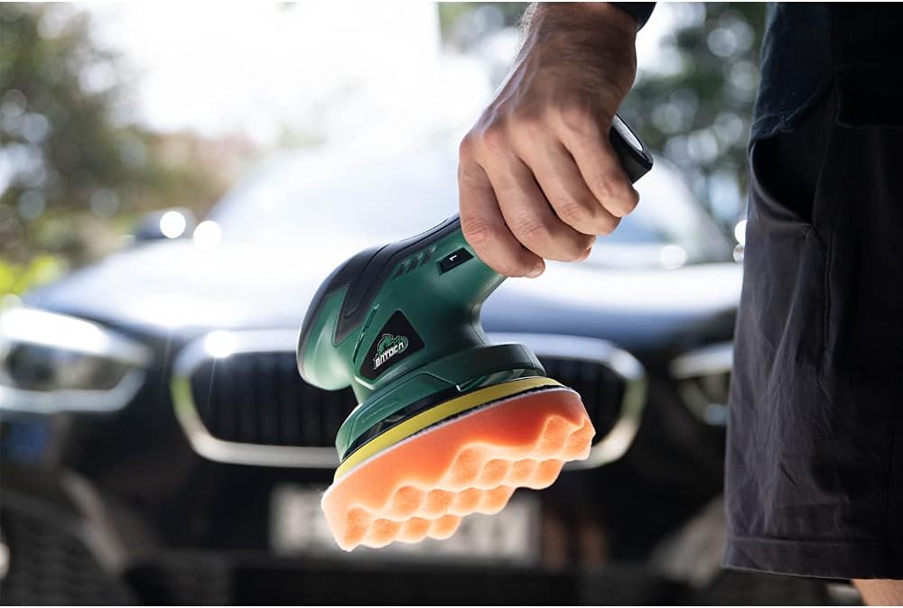 Cordless Car Buffer Polisher with 12V Lithium Rechargeable Battery Brushless Polisher with Variable Speed, 2pcs 2.0Ah Portable Buffer Kit B794