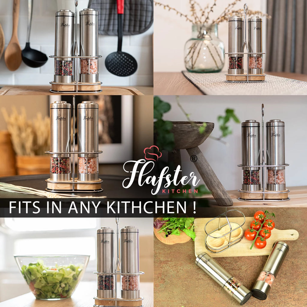 Battery Operated Electric Salt and Pepper Grinder Set C6556