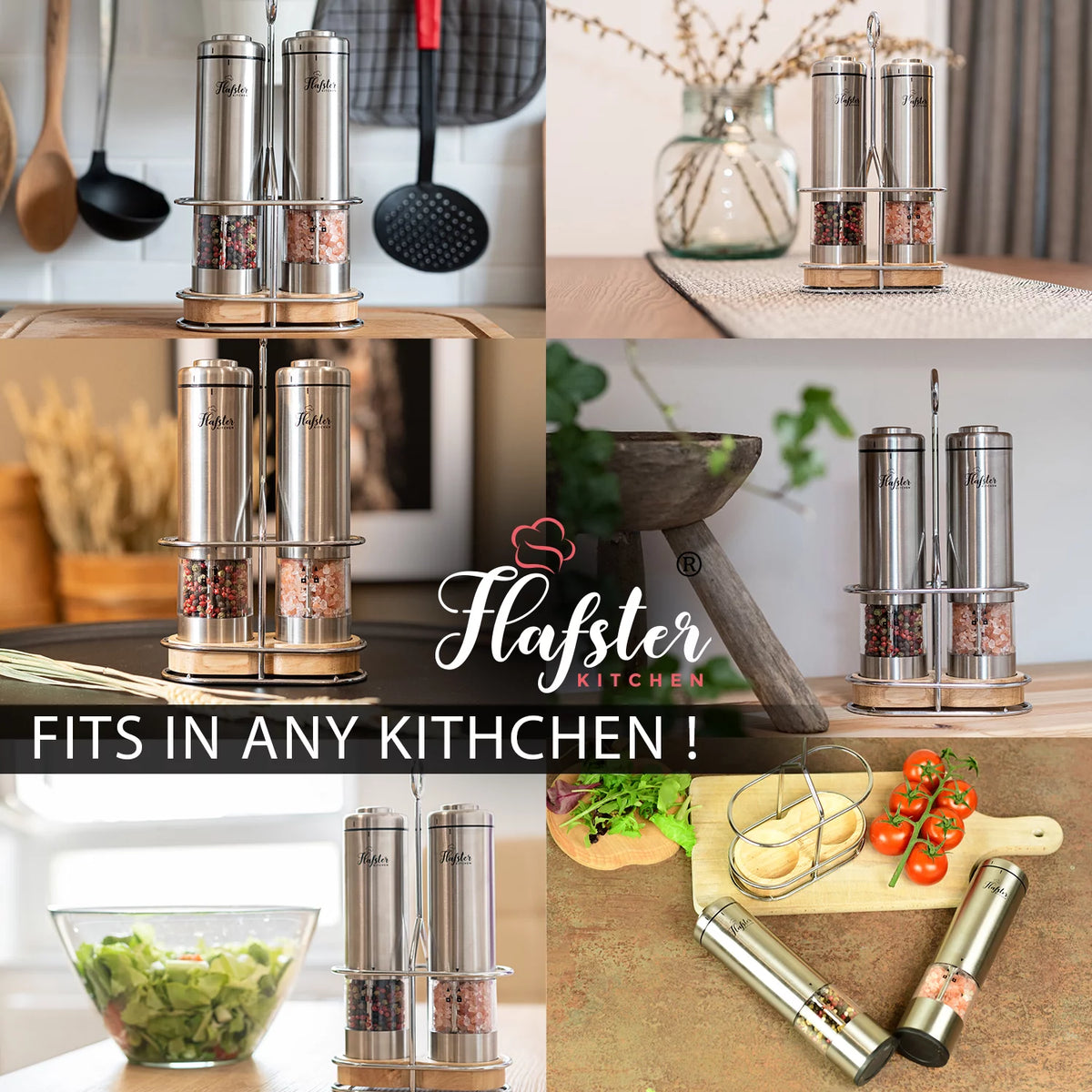 Battery Operated Electric Salt and Pepper Grinder Set C6556