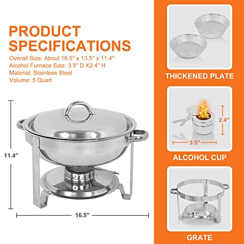 5 Qt Stainless Steel Chafing Dish Set of 2 U414597