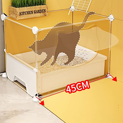 Large Cat Cage Metal Wire Indoor DIY Kennels Crate with Cat Litter Box W4367