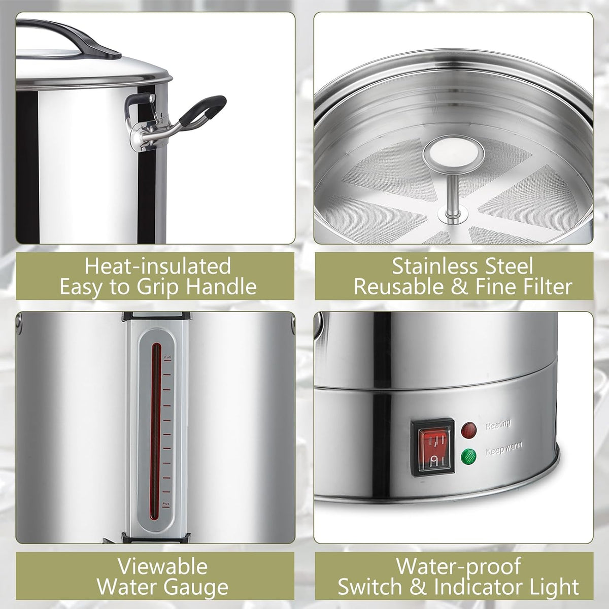 24L 160 Cup Stainless Steel Coffee Urn B2965
