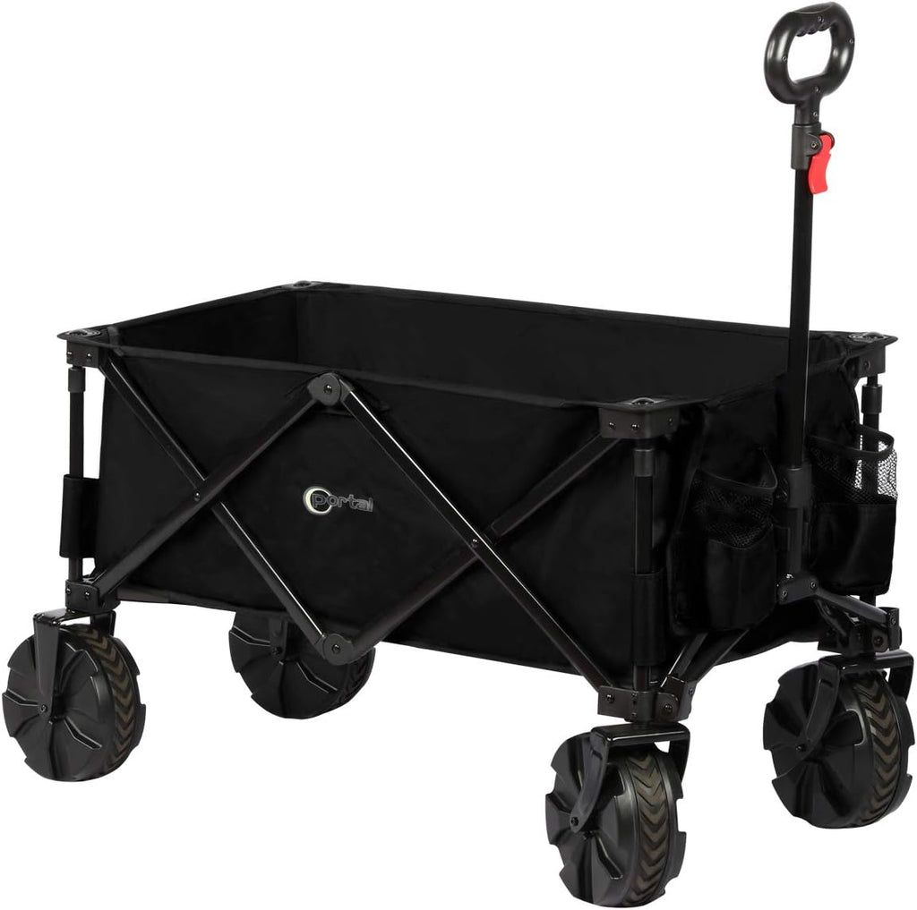 Blue Collapsible Folding Utility Wagon Cart with 8 inches Wheels N998