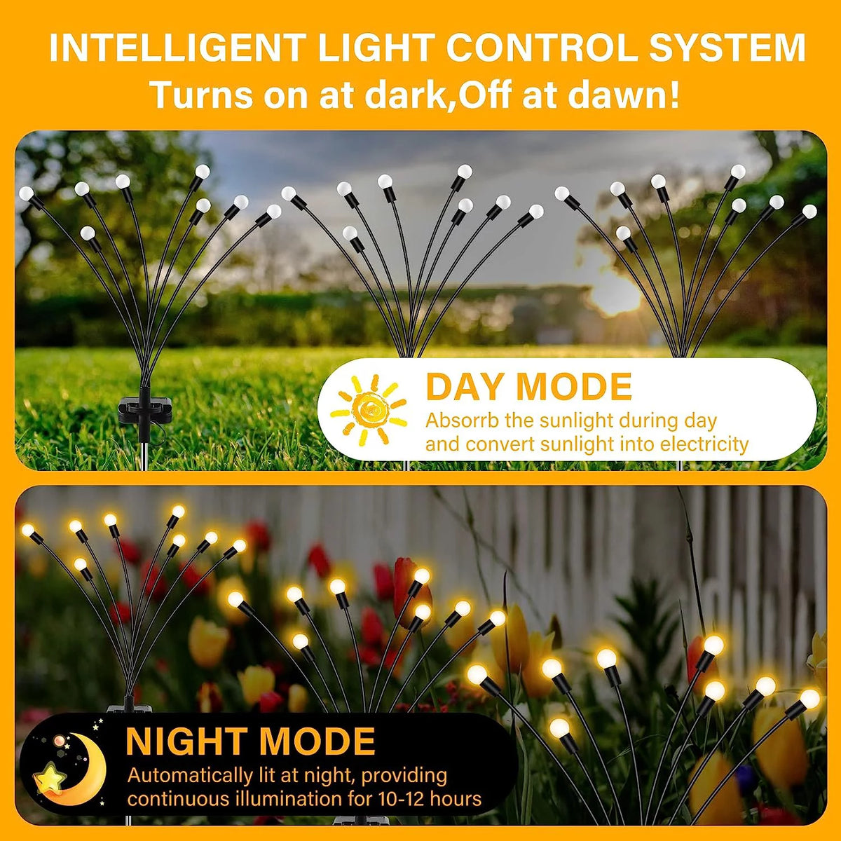 4 Pack 8 LED Solar Powered Waterproof Decorative Garden Lights O584918