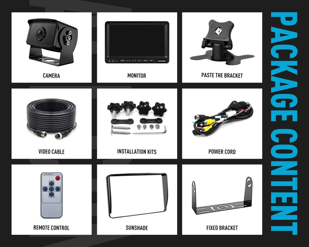 7'' 1080P HD Backup Camera System Kit IP69 Waterproof Rear View Camera U939920
