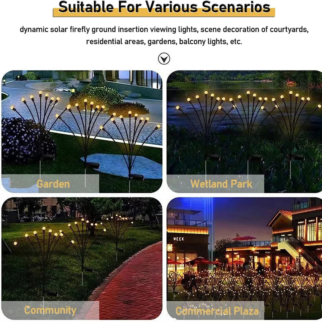 4 Pack 8 LED Solar Powered Waterproof Decorative Garden Lights O584918
