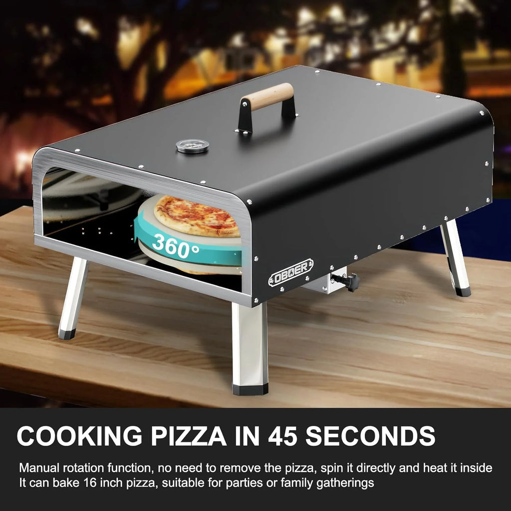 13 Multi-Fuel Rotatable Portable Pizza Oven N21762