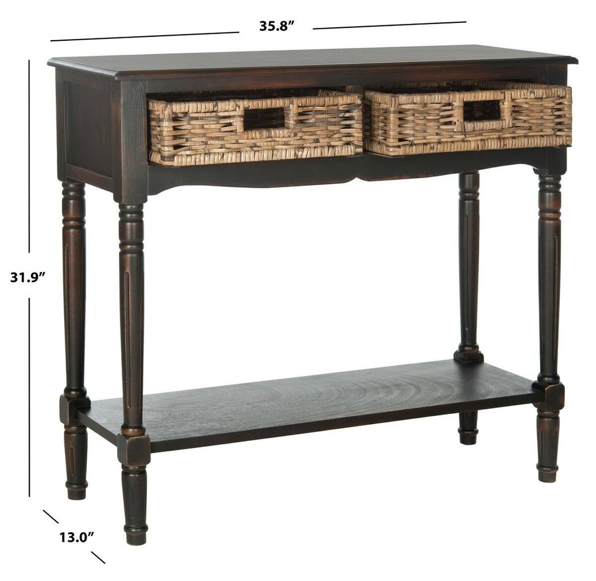 2 Drawer Washed Natural Pine Console E513