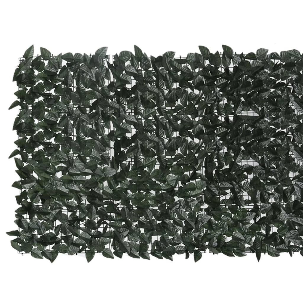 Balcony Screen with Dark Green Leaves 196.9"x39.4" E6492