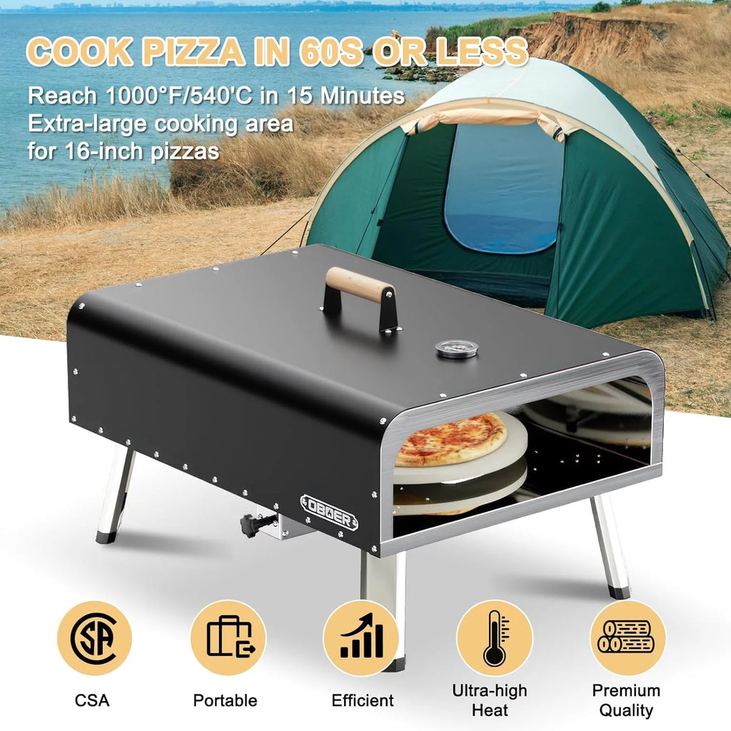 13 Multi-Fuel Rotatable Portable Pizza Oven N21762