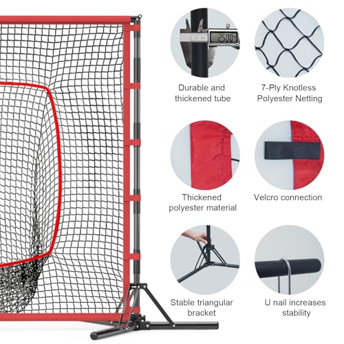 7×7ft Portable Heavy-Duty Baseball Training Net with Carry Bag I431234