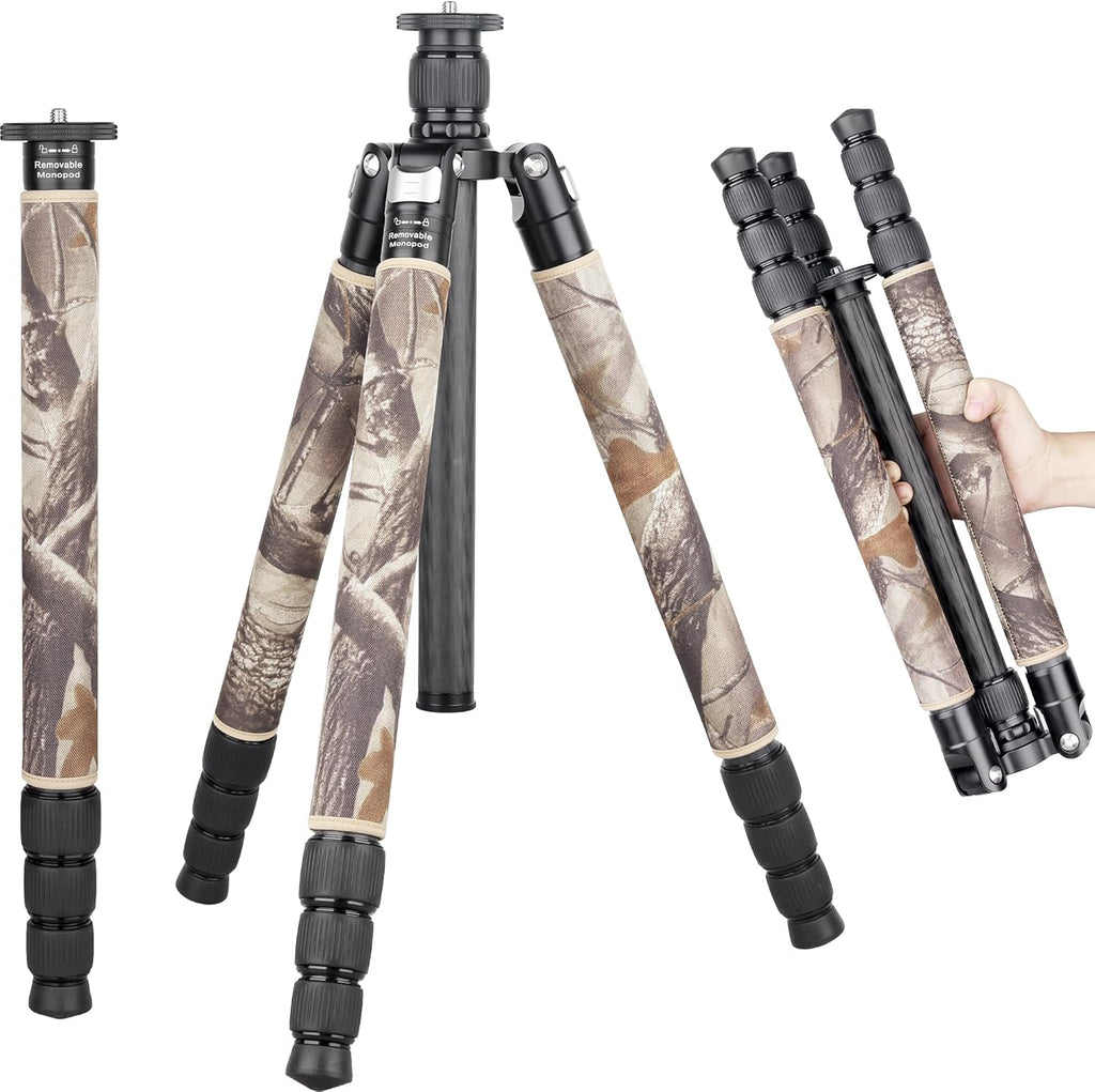 Carbon Fiber Tripod Monopod Heavy Duty Stand 360° Panoramic Ballhead H24978