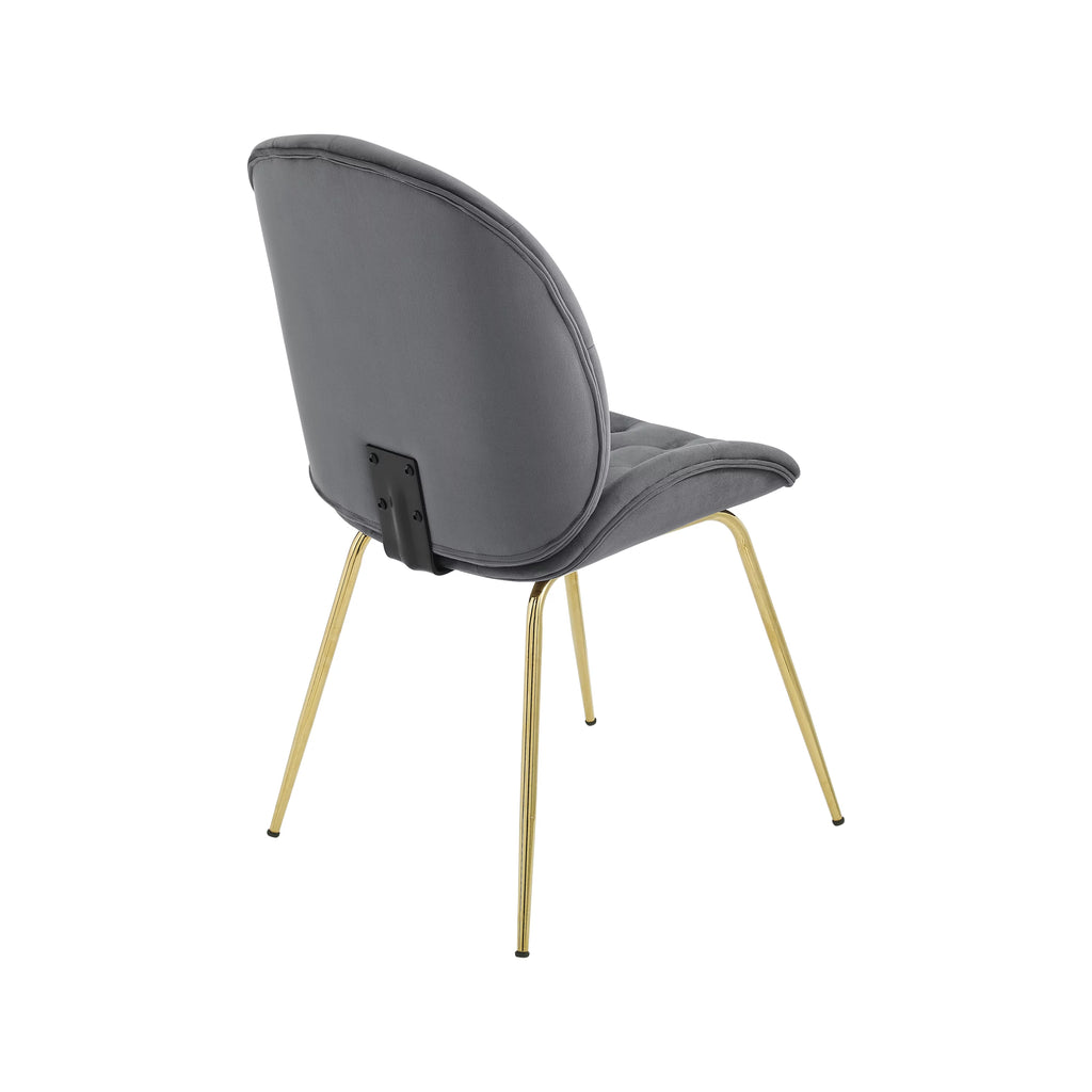 Gray Velvet Tufted Upholstered Dining Chairs Y42399
