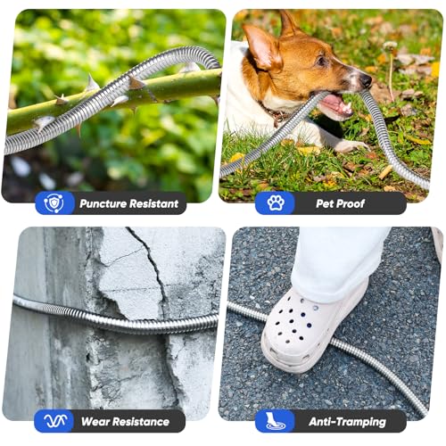 Stainless Steel 25 ft Garden Hose with 10 Function Nozzle L9365