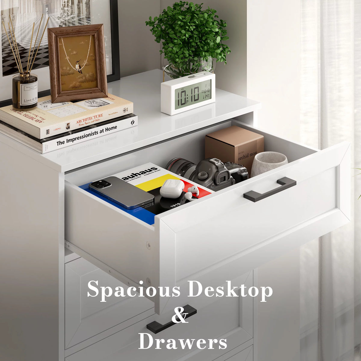 White 6 Drawer Tall Dresser K9530