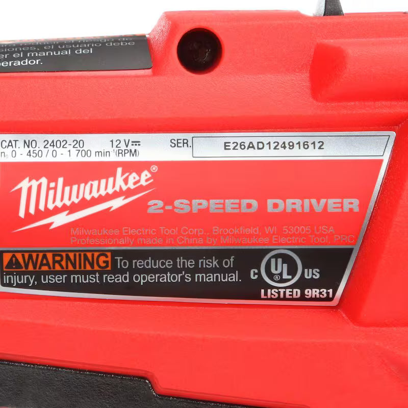 12V Cordless 1/4 in. Hex 2-Speed Screwdriver Kit M575