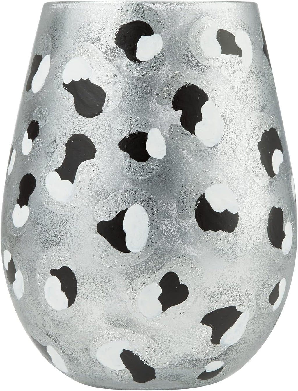 Hand-Painted Stemless Wine Glass 20 Ounce Multicolor D84156