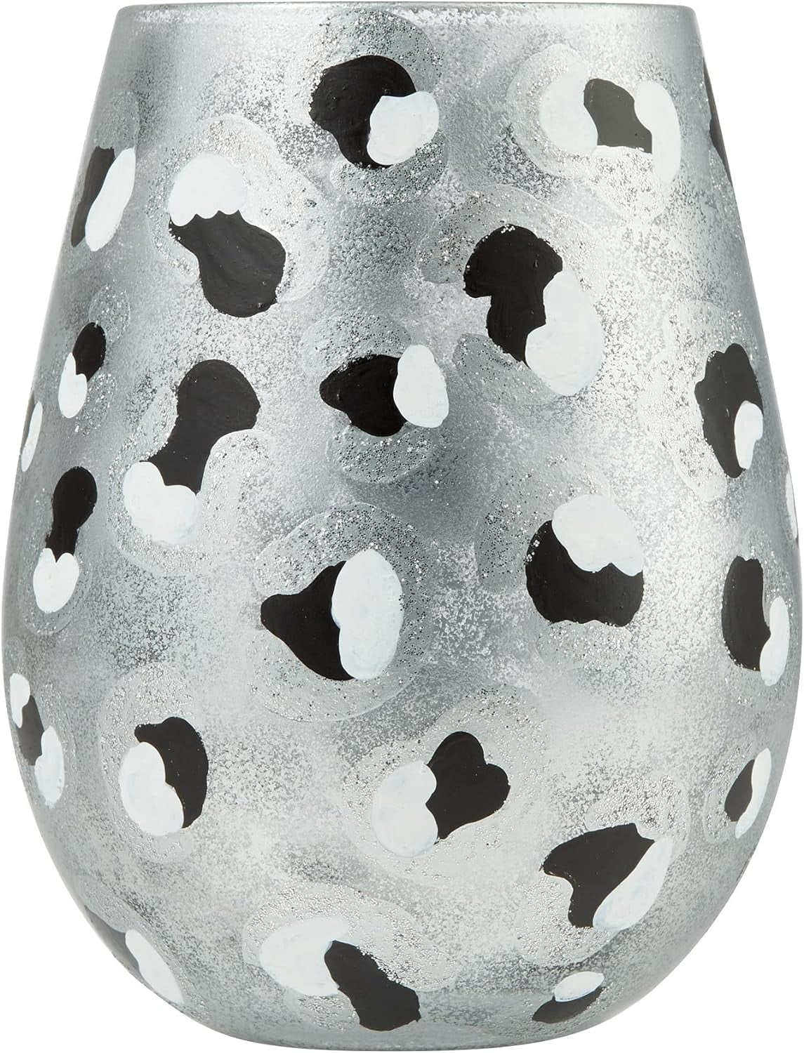 Hand-Painted Stemless Wine Glass 20 Ounce Multicolor D84156