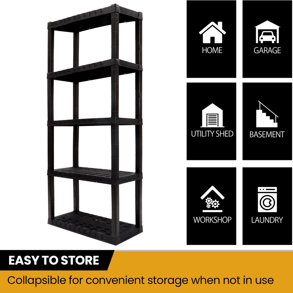 5-Tier Black Shelving Unit T765678
