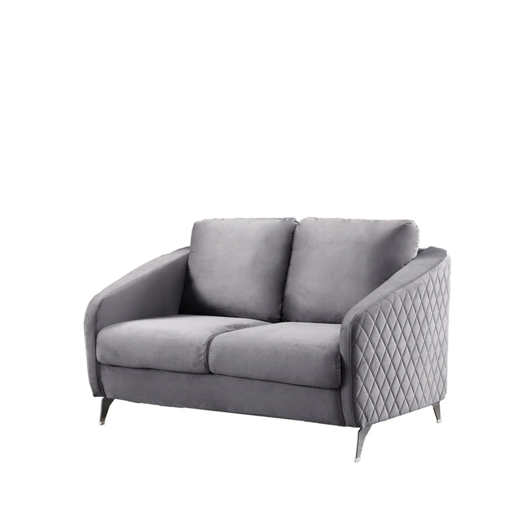 Gray Velvet Loveseat Couch U143
