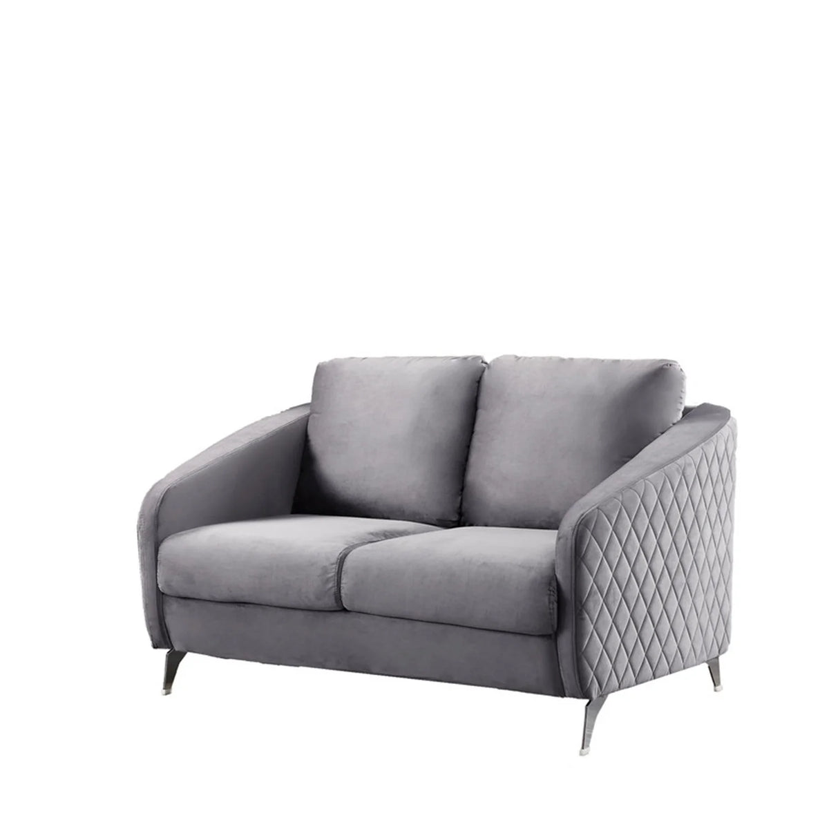 Gray Velvet Loveseat Couch U143