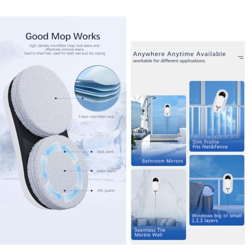 Window Cleaning Robot with Remote Control, Strong Suction 5600 Pa V9010
