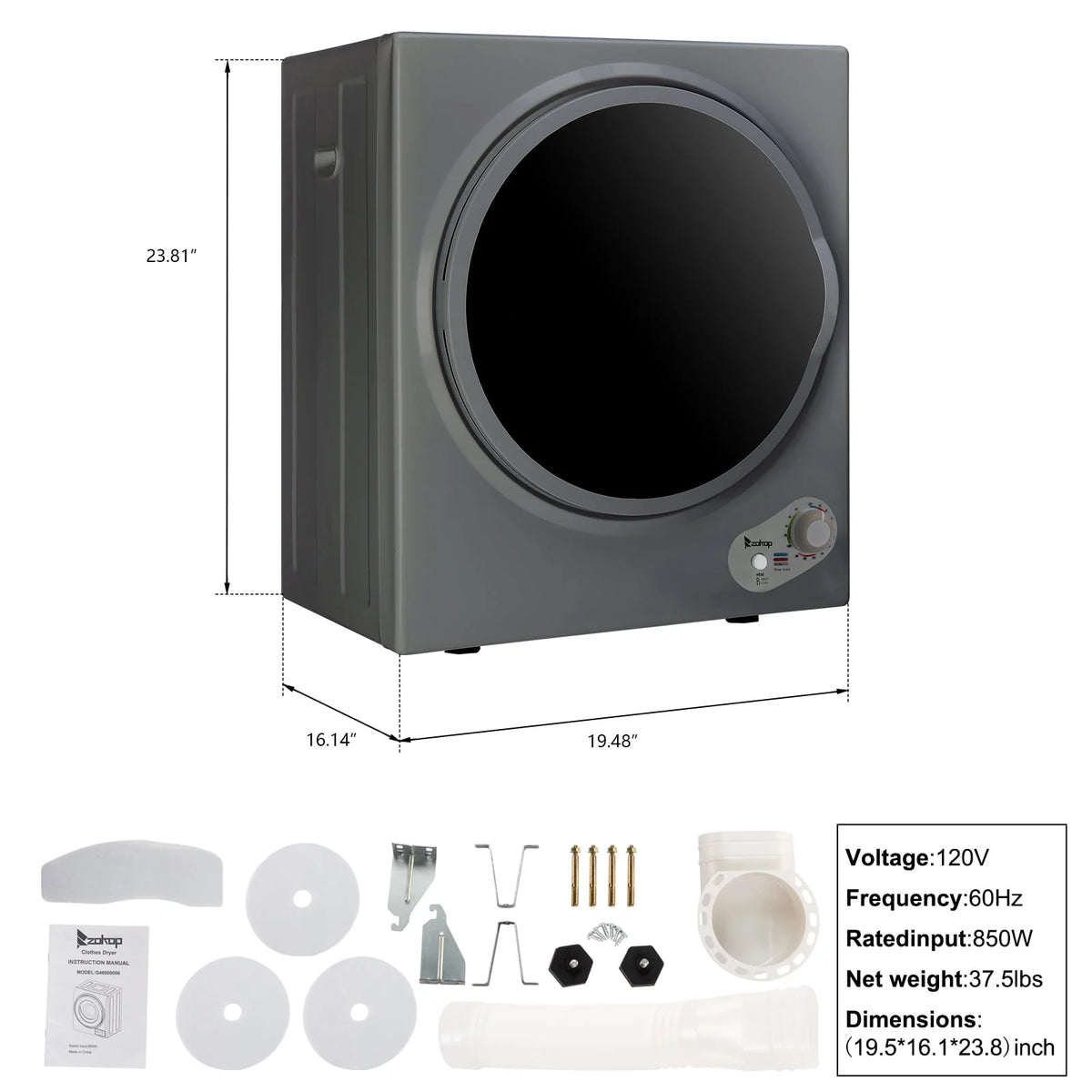 1.6 cu. ft. Compact Electric Dryer O4106