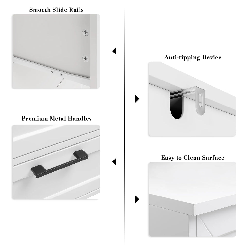 White 6 Drawer Tall Dresser K9530