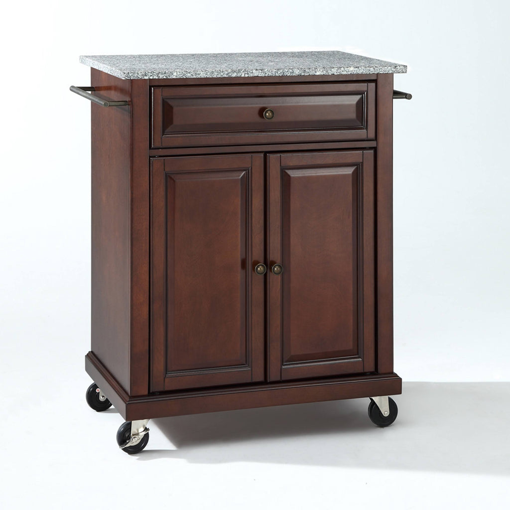 Solid Granite Top Portable Kitchen Cart/Island K949705