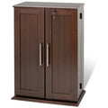 Espresso Locking Media Storage Cabinet with Shaker Doors K468464