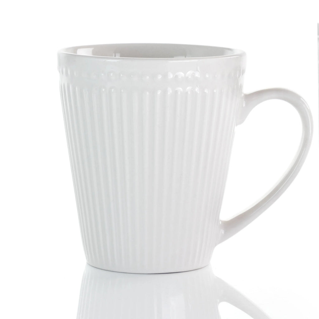 12 Piece Porcelain Mug Set in White H284