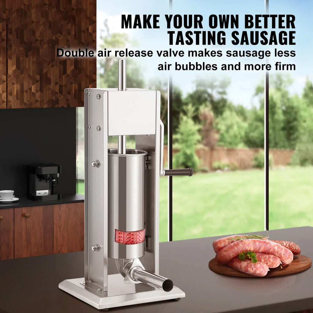 8lbs 5L Stainless Steel Sausage Stuffer A754