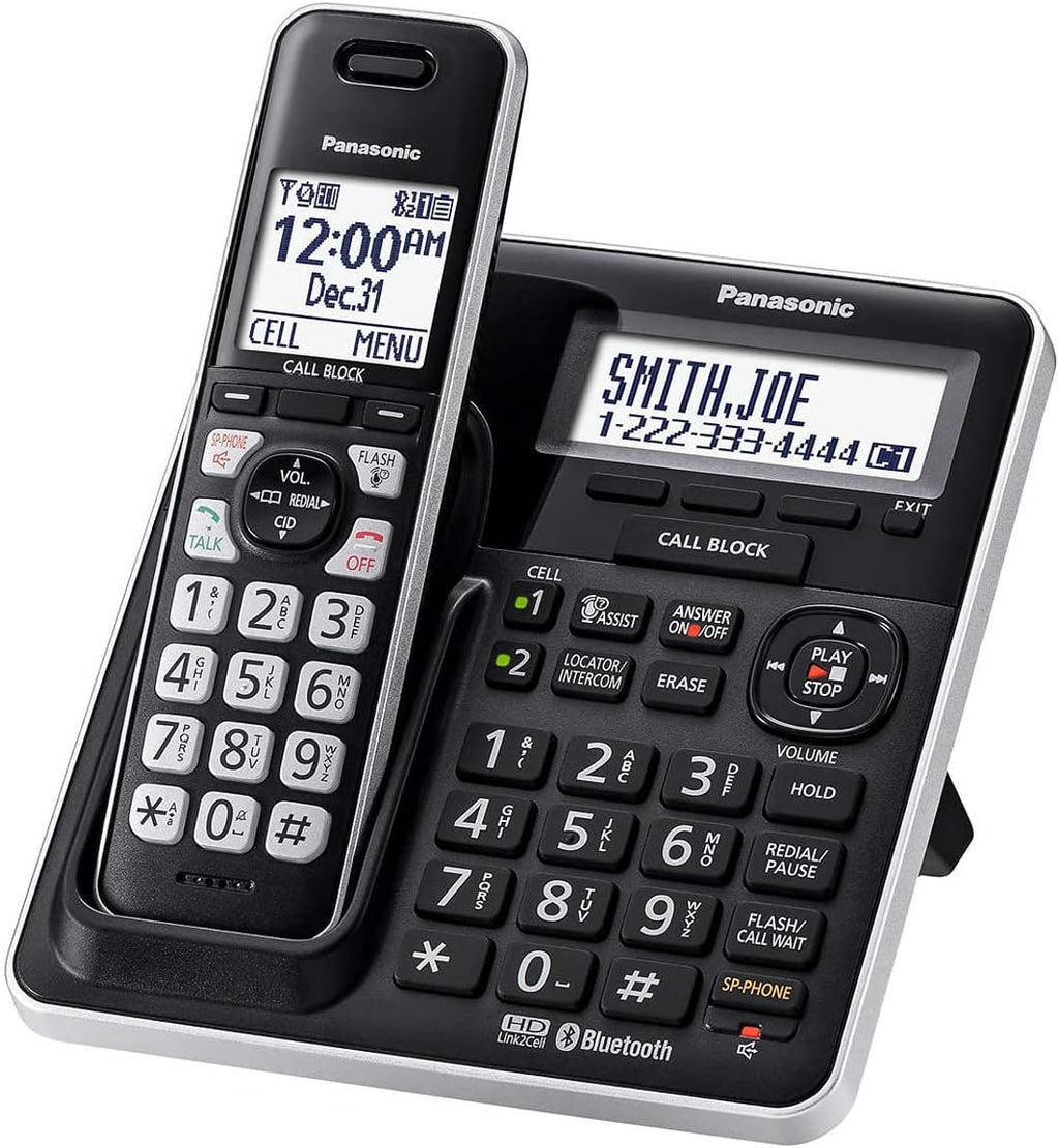5 Handset DECT 6.0 Bluetooth Cordless Phone System, Black H617