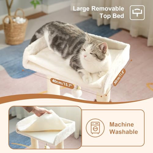 Large Grey Cat Tree Tower with Scratching Post T365361
