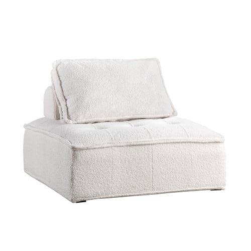 White Lambskin Sherpa Oversized Armless Accent Chair P31850