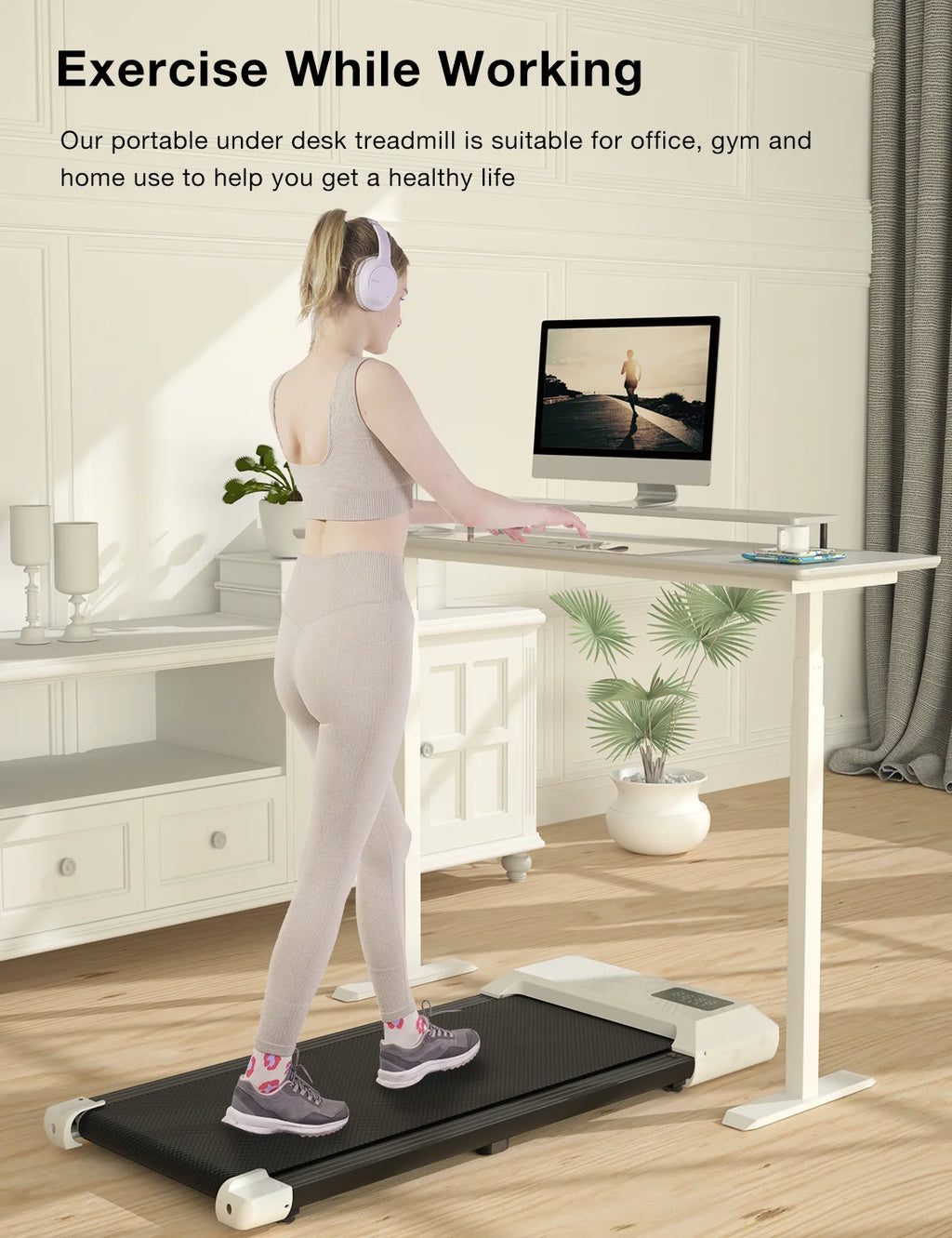 2.5Hp Walking Pad Treadmill with Remote Control and LED Display I80774