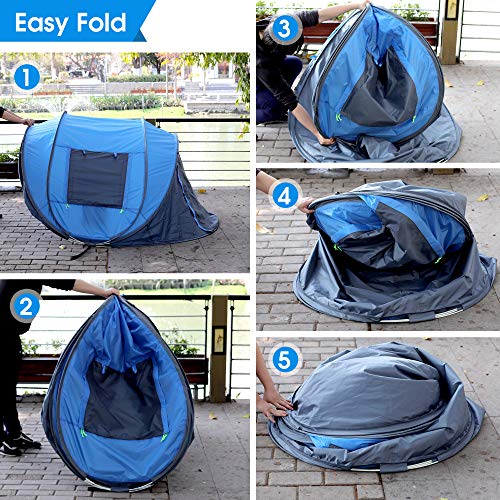 4 Person Pop Up Tent Waterproof Automatic Setup 2 Doors Instant Family Tent X263