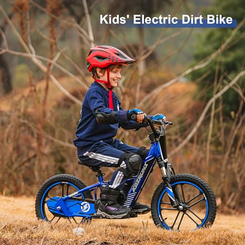 Lightweight 170W Electric Dirt Bike for Kids, Adjustable Seat, 12Inch Off Road Tires, Red P1328