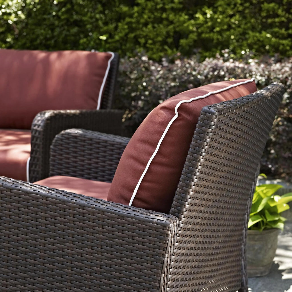 4Pc Outdoor Wicker Conversation Set P99084