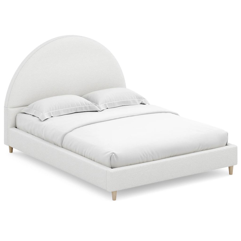 Queen Boucle Arched Headboard Platform Bed L658366
