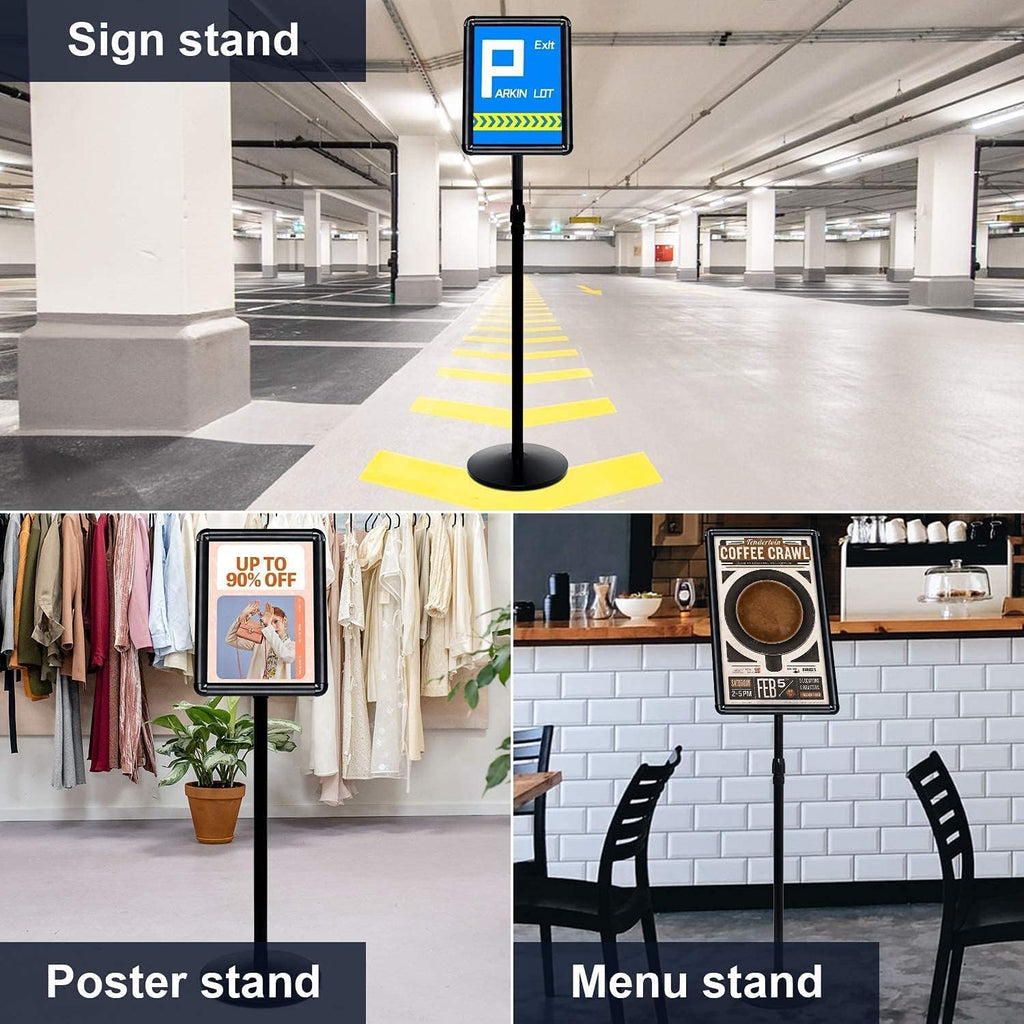 Heavy Duty Floor Standing Sign Holder with Cast Iron Base W43221