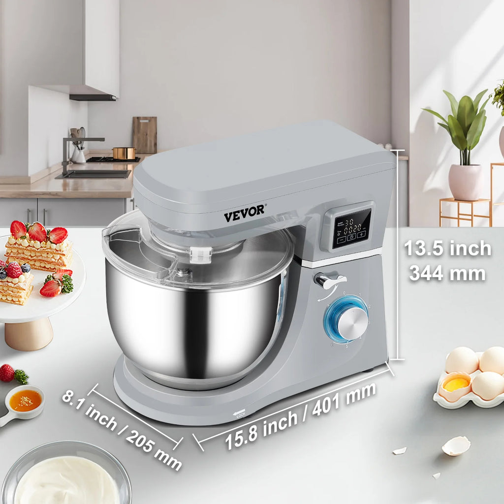 Stand Mixer 7.4Qt Electric Dough Mixer with 6 Speeds LCD Screen 660W L304