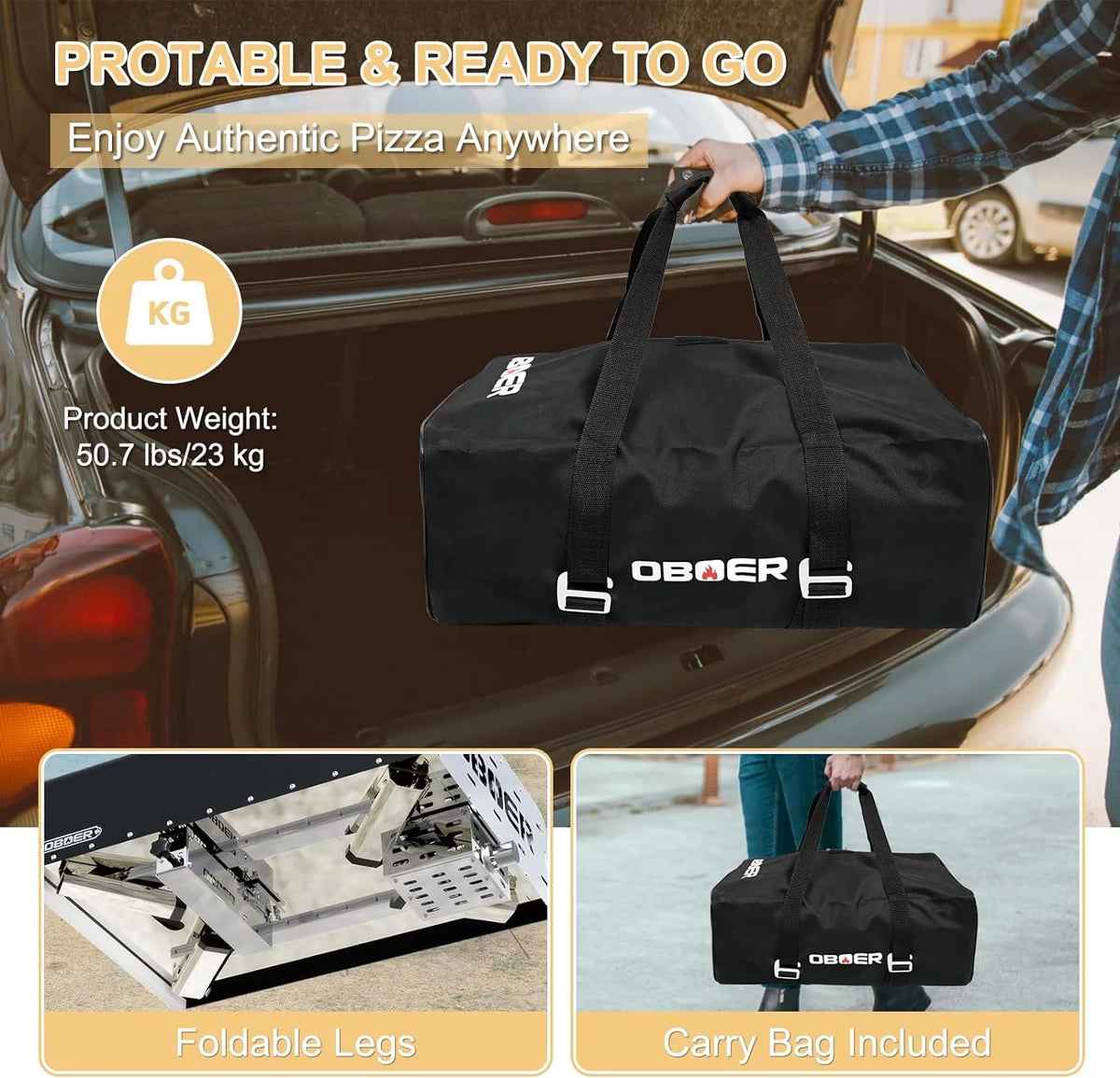 13 Multi-Fuel Rotatable Portable Pizza Oven N21762